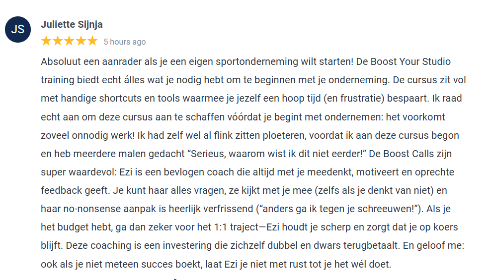 Review Boost Your Studio